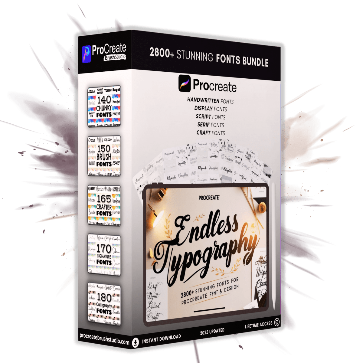 Procreate Endless Typography - 2800+ Stunning Fonts Bundle