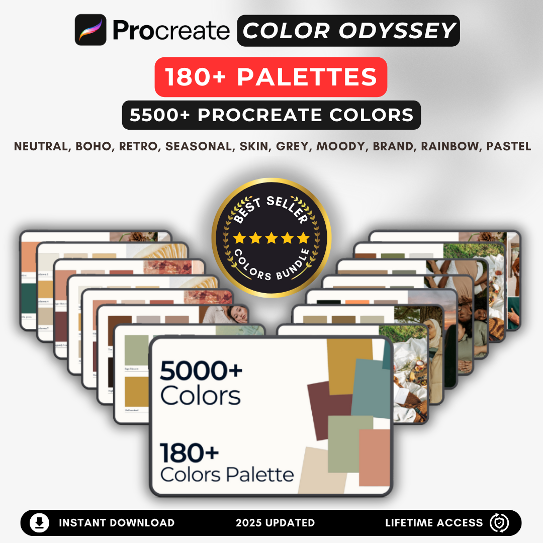 Procreate Color Odyssey – 180+ Palettes, 5500+ Procreate Colors
