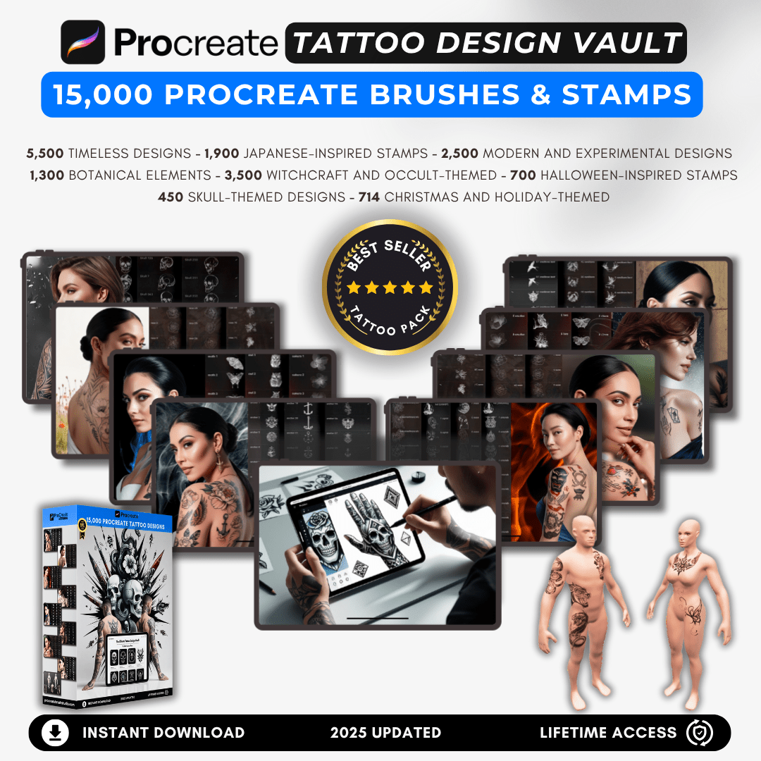 Tattoo Vault: The Ultimate 15,000 Procreate Stamps & Brushes