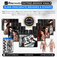 Thumbnail for Tattoo Vault: The Ultimate 15,000 Procreate Stamps & Brushes