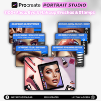 Thumbnail for Procreate Portrait Studio - 1100+ Face, Eye & Makeup Brushes & Stamps