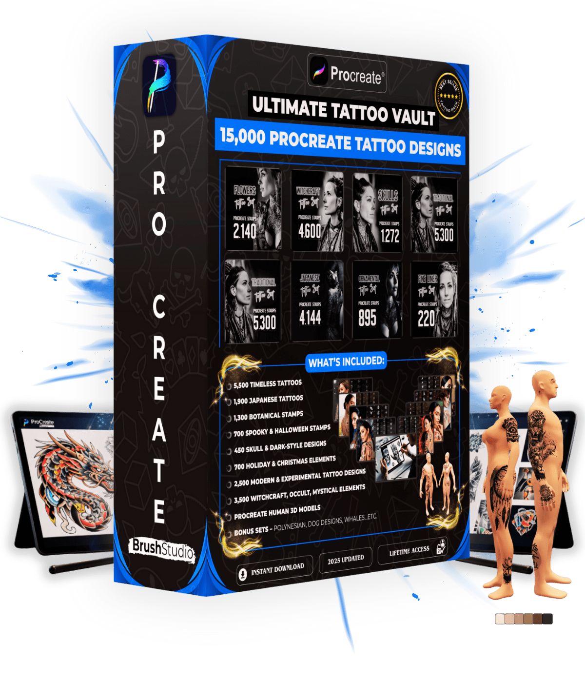 Tattoo Vault: The Ultimate 15,000 Procreate Stamps & Brushes